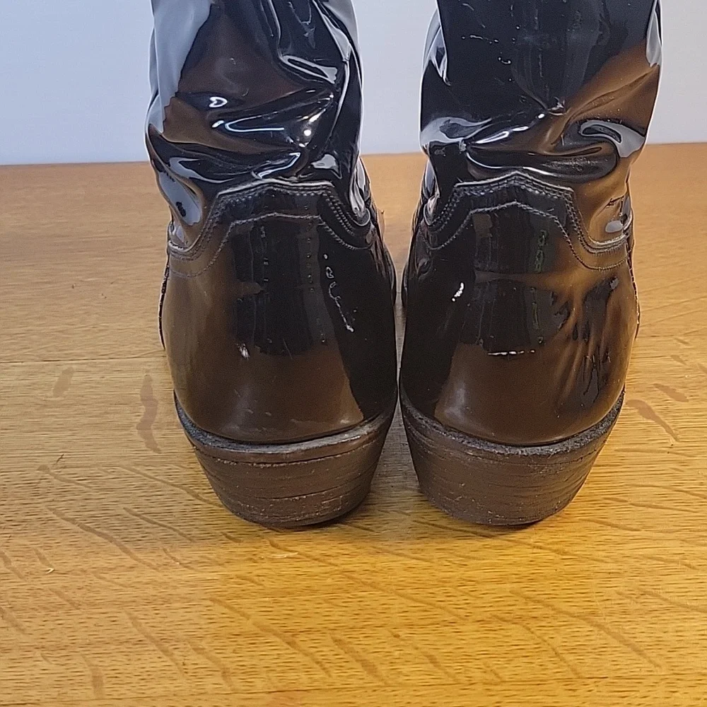 Black Patent Leather Boots From Loretta Lynns Western Store Mens Size 8½D - Picture 3 of 16
